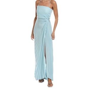 A.L.C. Light Blue Strapless Pleated Dress